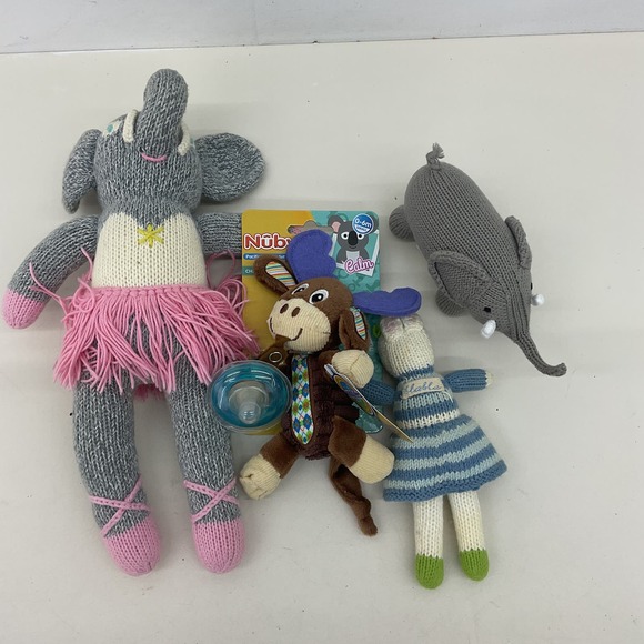 Bla Bla Other - Mixed LOT Bla Bla Nubi Knit Plush Dolls Ballerina Elephant Monkey Bunny